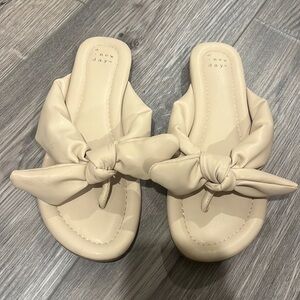 Cream bow sandals from target size 7.5 worn once